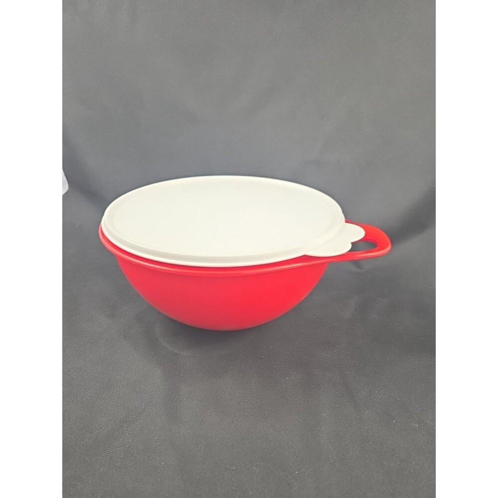 Tupperware Thatsa Bowl Jr 12 Cup Red with White Seal New Used As Display Piece